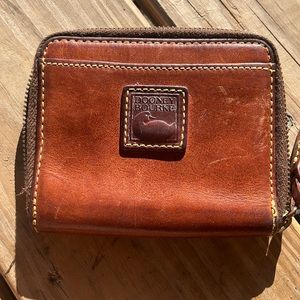 Dooney Bourke brown leather pocket size wallet